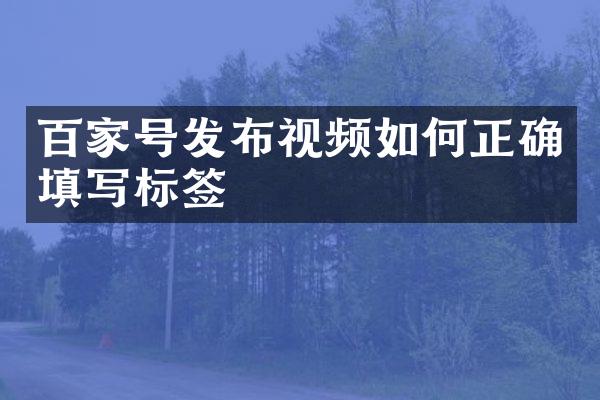 百家号发布视频如何正确填写标签