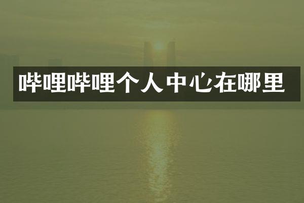 哔哩哔哩个人中心在哪里