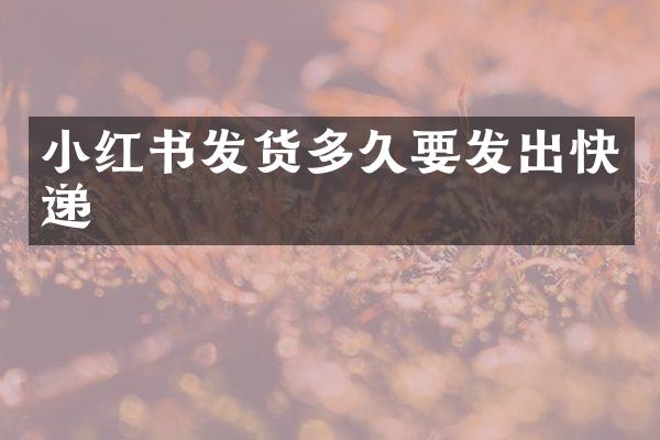 小红书发货多久要发出快递