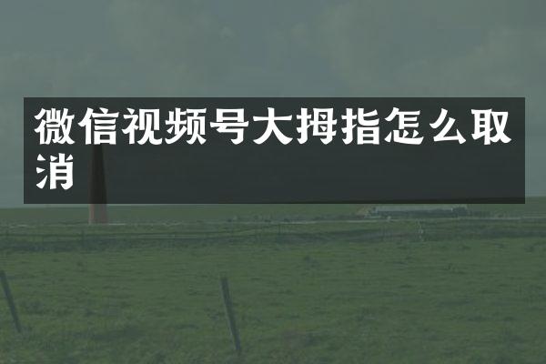 微信视频号大拇指怎么取消