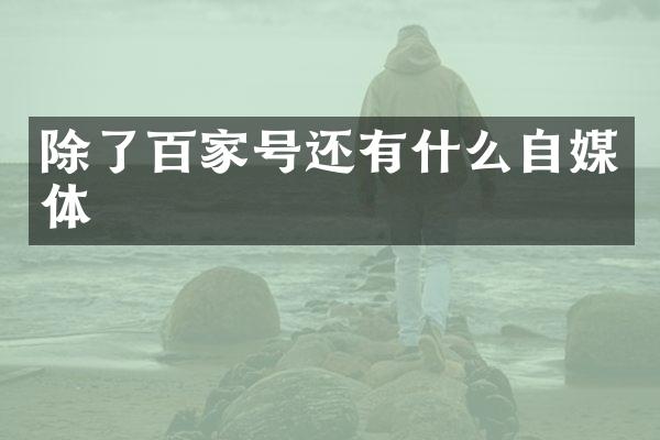 除了百家号还有什么自媒体