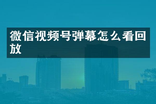 微信视频号弹幕怎么看回放