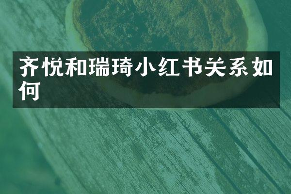 齐悦和瑞琦小红书关系如何