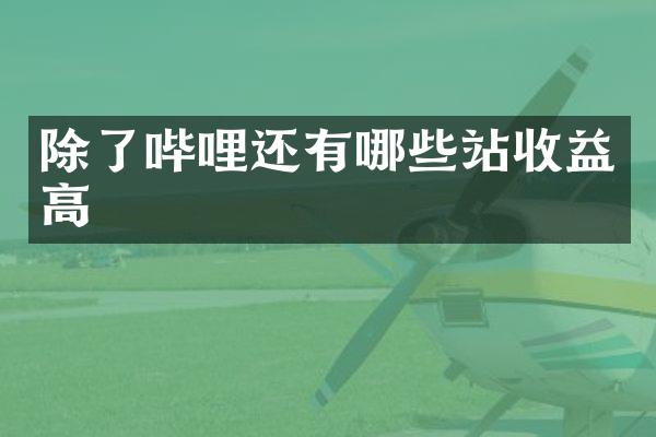 除了哔哩还有哪些站收益高
