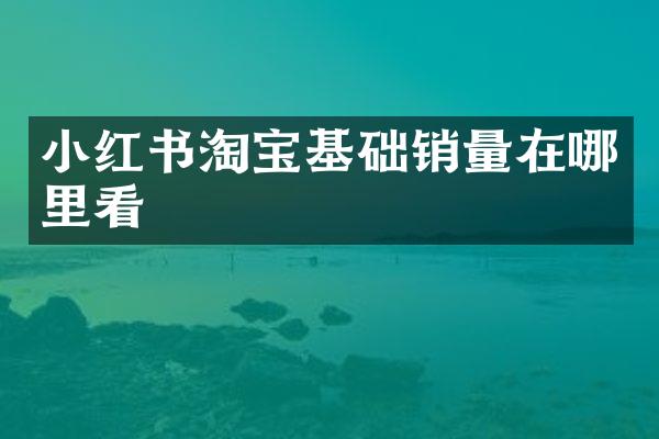 小红书淘宝基础销量在哪里看