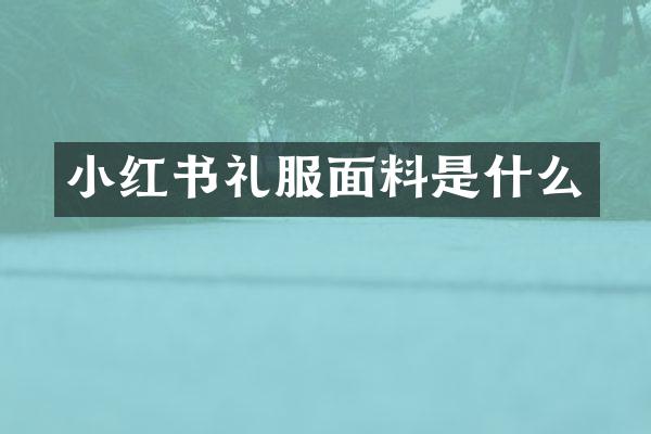 小红书礼服面料是什么