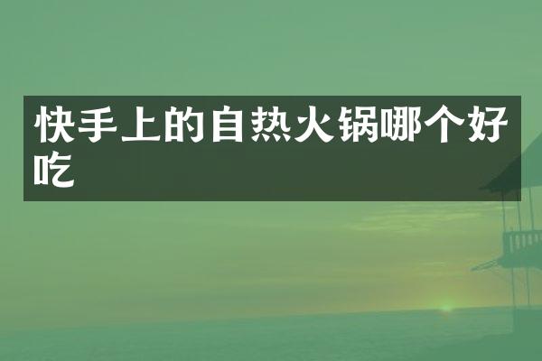 快手上的自热火锅哪个好吃
