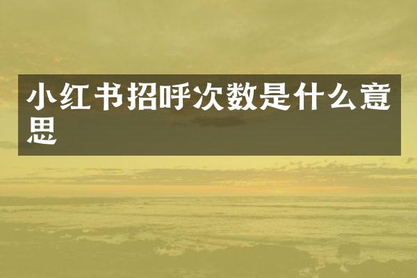 小红书招呼次数是什么意思