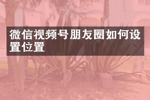 微信视频号朋友圈如何设置位置
