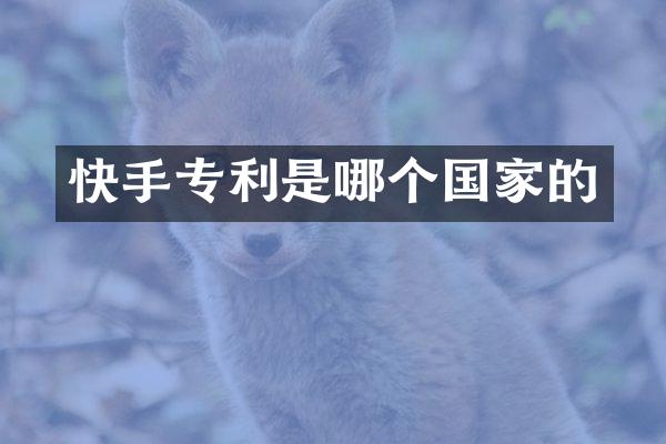 快手专利是哪个国家的