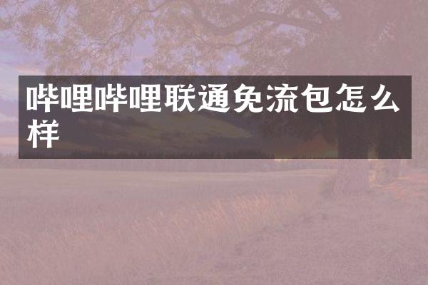 哔哩哔哩联通免流包怎么样