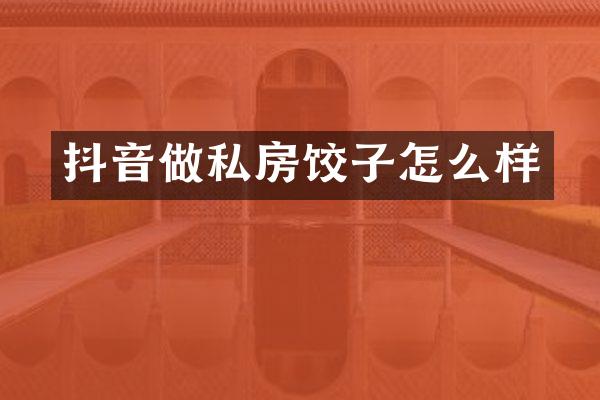 抖音做私房饺子怎么样
