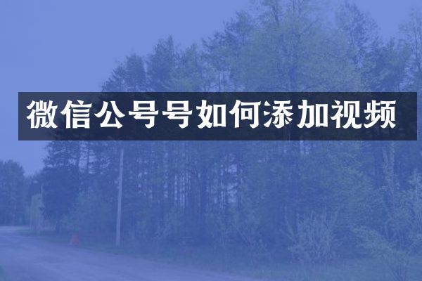 微信公号号如何添加视频