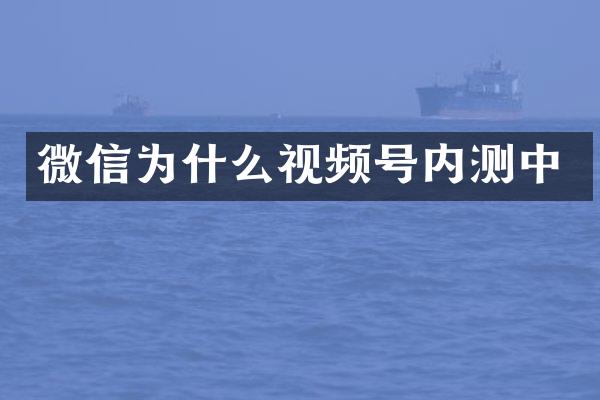 微信为什么视频号内测中