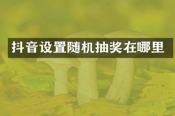 抖音设置随机抽奖在哪里