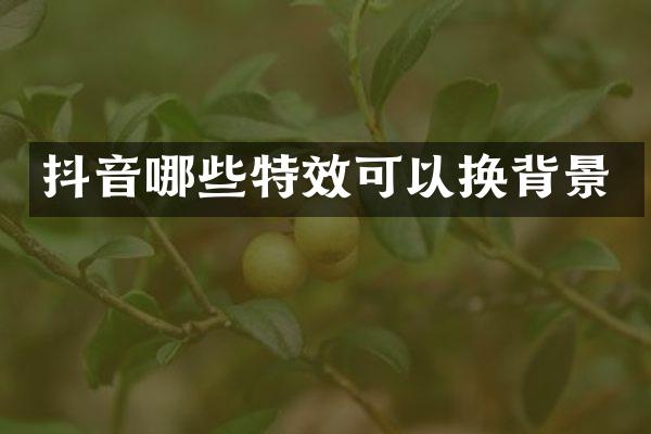 抖音哪些特效可以换背景