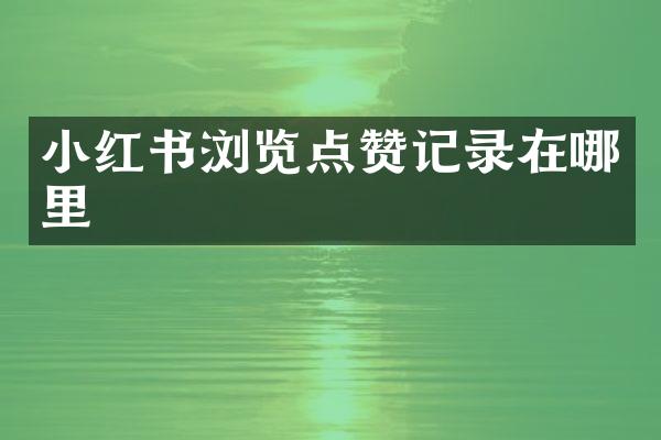 小红书浏览点赞记录在哪里
