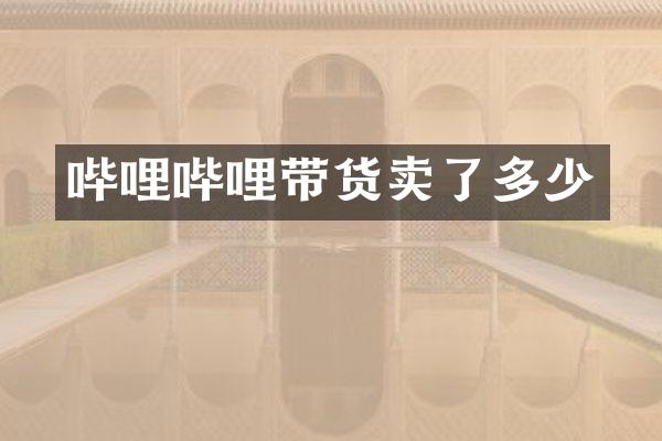 哔哩哔哩带货卖了多少