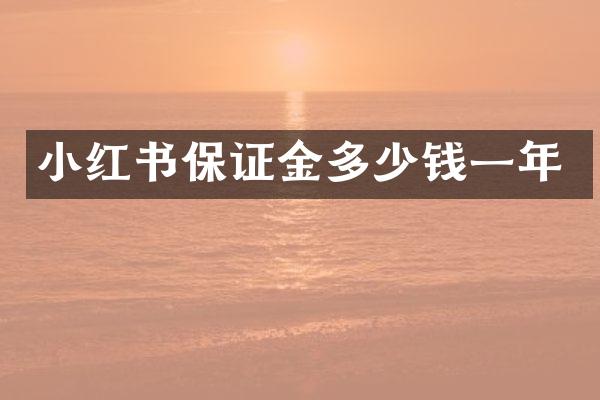 小红书保证金多少钱一年