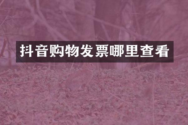 抖音购物发票哪里查看