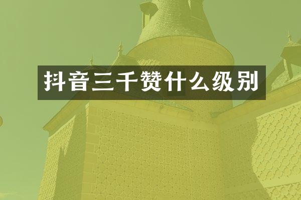 抖音三千赞什么级别