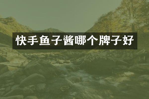 快手鱼子酱哪个牌子好