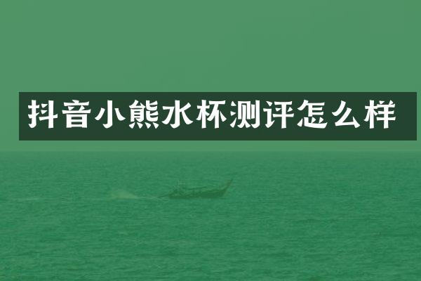 抖音小熊水杯测评怎么样