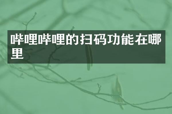 哔哩哔哩的扫码功能在哪里