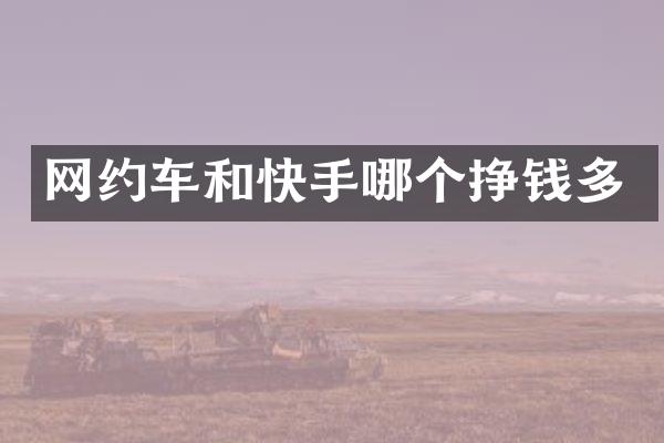 网约车和快手哪个挣钱多