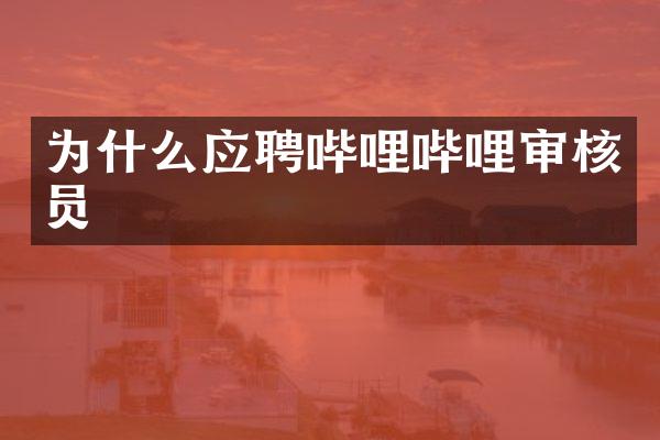 为什么应聘哔哩哔哩审核员