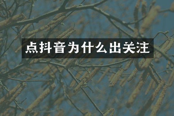 点抖音为什么出关注