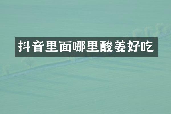 抖音里面哪里酸姜好吃