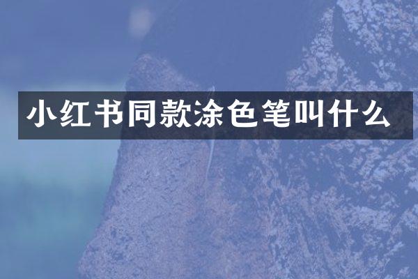 小红书同款涂色笔叫什么