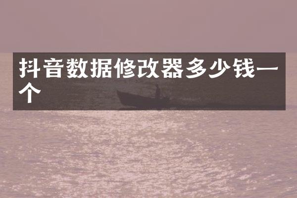 抖音数据修改器多少钱一个