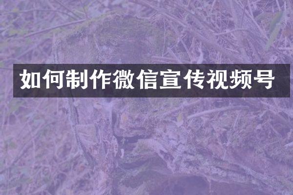 如何制作微信宣传视频号