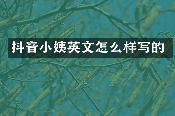 抖音英文怎么样写的