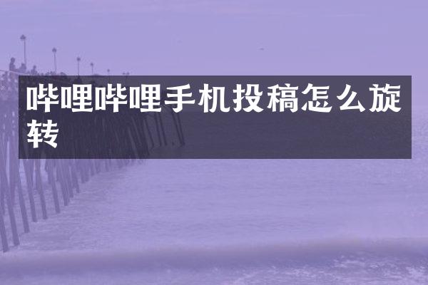 哔哩哔哩手机投稿怎么旋转