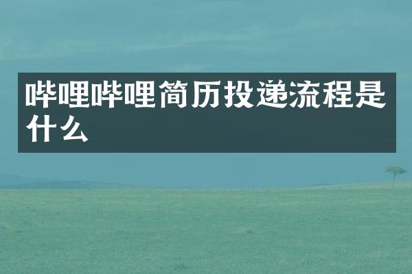 哔哩哔哩简历投递流程是什么