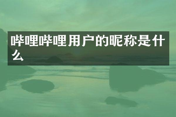 哔哩哔哩用户的昵称是什么
