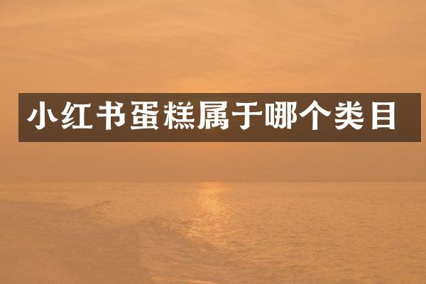 小红书蛋糕属于哪个类目