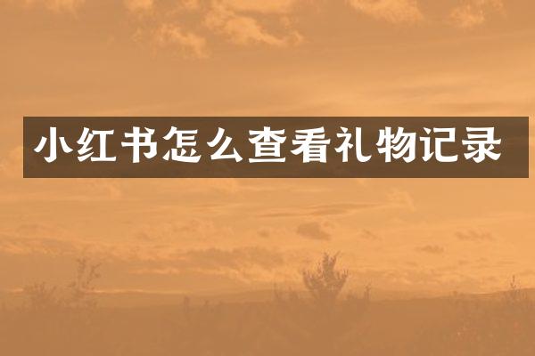 小红书怎么查看礼物记录