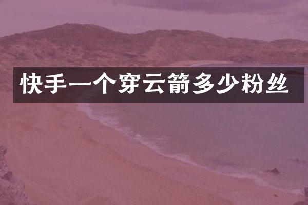 快手一个穿云箭多少粉丝