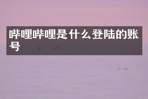 哔哩哔哩是什么登陆的账号
