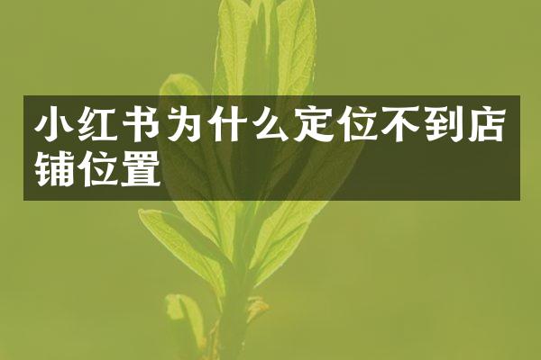 小红书为什么定位不到店铺位置