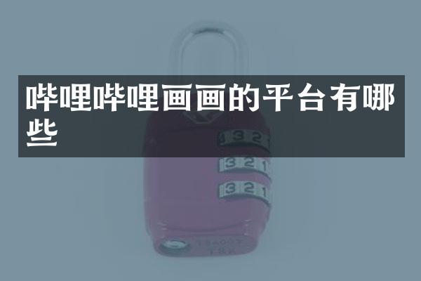 哔哩哔哩画画的平台有哪些