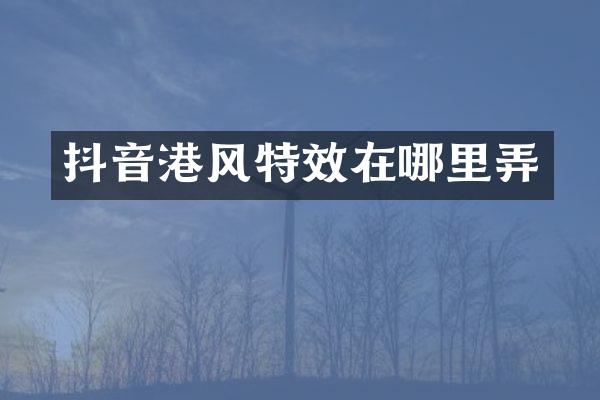 抖音港风特效在哪里弄