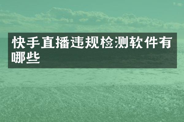 快手直播违规检测软件有哪些