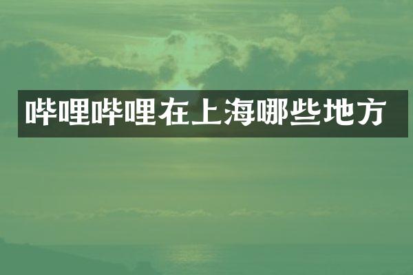 哔哩哔哩在上海哪些地方