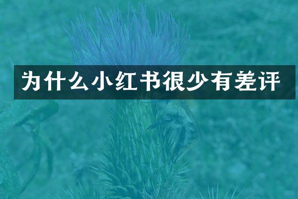 为什么小红书很少有差评