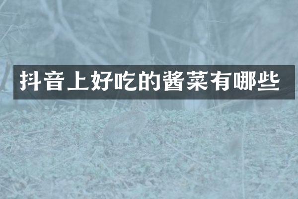 抖音上好吃的酱菜有哪些